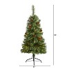 4ft. Pine Artificial Christmas Tree with 100 Clear LED Lights & Pine Cones – Compact Holiday X-Mas Decoration - 2 of 4