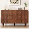 Drawer Dresser, Double Dresser With Solid Wood Legs, Chest Of Dresser For Bedroom, Living Room, Walnut - 2 of 4