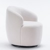 CAVINAS Swivel Accent Chair, Teddy Fabric Living Room Chair with Metal Ring, Barrel Club Chair for Bedroom, Living Room, Office - 2 of 4