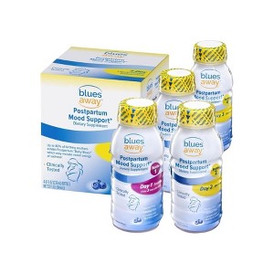 Blues Away Postpartum Mood Support 3-Day Liquid Dietary Supplement 4 Bottles of 8oz - 1 of 4
