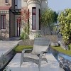 Outdoor Patio Arm Chair with Cushions Deep Seat Lounge Chair for Porch Deck or Garden Relaxation Brown Woven Backrest Design-Maison Boucle - 2 of 4