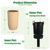 Self Watering Planters Set of 2, 14.5/23/31 Inch Tall Fluted Pots with Water Level Monitor, Marble Finish Planters for Patio, Office & Living Room - 3 of 4