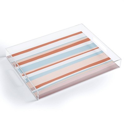 17" x 14" Acrylic Sunshine Canteen Pastel Mesa Desert Stripes Tray - society6