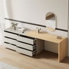 Luck Live 98.5" L-shaped Dressers with 55.2" file cabinet, corner vanity desk - 2 of 4