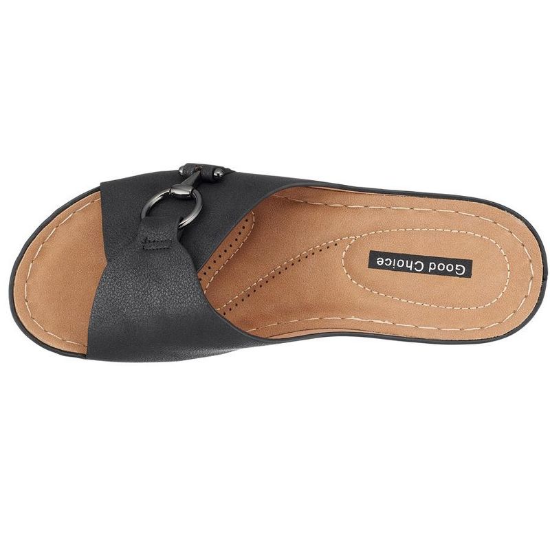 GC Shoes Bay Hardware Comfort Slide Wedge Sandals, 4 of 9