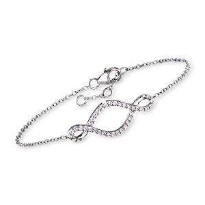 Ross-Simons 0.33 ct. t.w. Diamond Twisted-Loop Bracelet in Sterling Silver Size 6.5 - 1 of 3