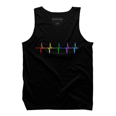 Adult Design By Humans Pride Rainbow Heartbeat By Thingsandthings Tank Top