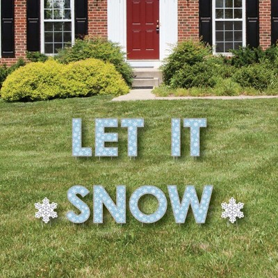 Big Dot of Happiness Winter Wonderland - Yard Sign Outdoor Lawn Decorations - Snowflake Holiday Party and Winter Wedding Yard Signs - Let It Snow