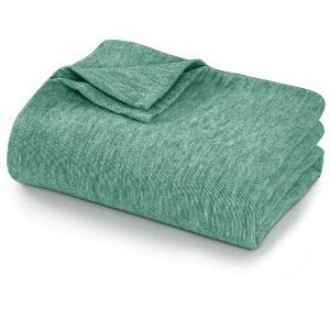 Tribeca Living Yarn Dyed Cotton Silk Oversized Blanket - 1 of 4