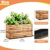 TUYOHW Metal Planter Box, Rectangular Planter Box with Drainage Holes, Large Planters with Removable Shelf for Outdoor Plants, Black - 3 of 4
