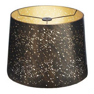 ALUCSET Etched Starlight Metal Lamp Shade Replacement for Table Floor Lamps, Drum Lampshade 12" Top x 14" Bottom x 10" High, Antique Bronze & Gold - 1 of 4