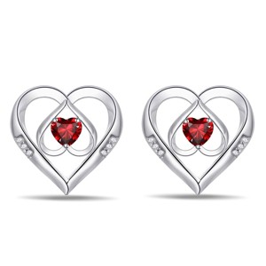 Paaaawaters 925 Silver 5A Cubic Zirconia Triple Heart Stud Earring for Women - 1 of 4