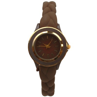 Olivia Pratt Braided Silicone Band Women Watch