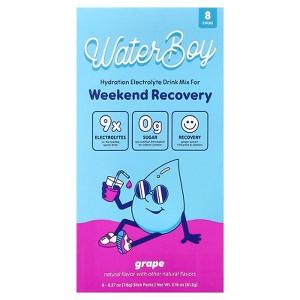 Waterboy Weekend Recovery, Hydration Electrolyte Drink Mix, Grape, 8 Stick Packs, 0.27 oz (7.6 g) Each - 1 of 4