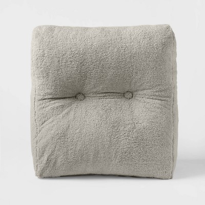 Sherpa Wedge Bed Rest Pillow Light Gray - Room Essentials™