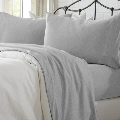 Ultra-Soft Cotton Heathered Melange Jersey Knit Sheet Set - Great Bay Home