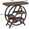 Syemin End Tables Rustic Style 3-Tier Narrow End Table with Storage Engineered Wood Side Table Sofa Side Table, Brown, 25.59"*11.81"*26.18" - 3 of 4