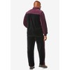 KingSize Men's Big & Tall Colorblock Velour Tracksuit - 3 of 4