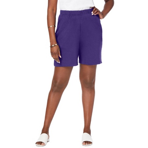 Jessica London Women's Plus Size Soft Ease Knit Shorts - L, Purple : Target