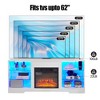 NAYSAYE Indoor Fireplace TV Stand with Realistic Flame and Warm Ambience for Living Room or Bedroom, White, 57.87"*15.35"*24.41" - 3 of 4