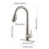 Munora Kitchen Faucet with Pull Down Sprayer, Brushed Nickel High Arc Single Handle Kitchen Sink Faucet with Deck Plate - 2 of 4