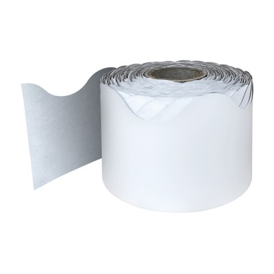 Carson Dellosa Education White Rolled Scalloped Border, 65 Feet (Pack of 2)