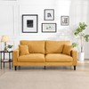 TiramisuBest 74" High Resilience Three-Seater Sofa,Orange Corduroy Upholstered - 2 of 4