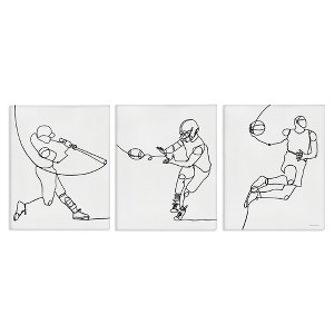 Stupell Industries Simple Line Doodle Playing Sports, 11" x 14" - 1 of 4