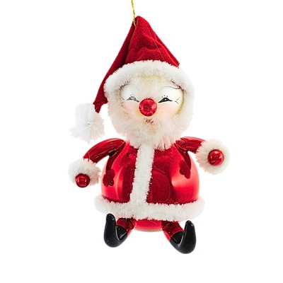 Italian Ornaments 6.25 In Lrg Sittin' Chubby Claus Hang Or Sit Christmas Tree Ornaments