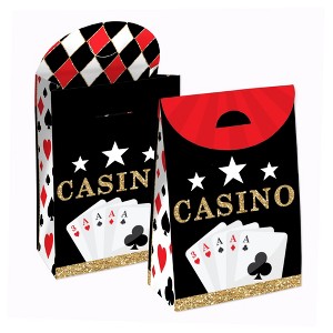 Big Dot of Happiness Las Vegas - Casino Gift Favor Bags - Party Goodie Boxes - Set of 12 - 1 of 4