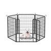 31.7" Dog Playpen,6 Panels Foldable Portable Pole Connection Wrought Iron Pet Play Pen, Outdoor Indoor Dog Exercise Pen For Yard, RV, Camping-Black - 4 of 4