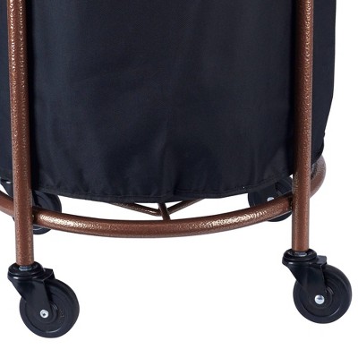 Copper and Black Collapsible Laundry Hamper with Wheels