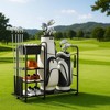 MOEPISY Golf Bag Organizer Golfing Storage Stand for Garage Golf Bags Golfing Rack with Wheels Black, 2 Golf Bag Stand - 4 of 4