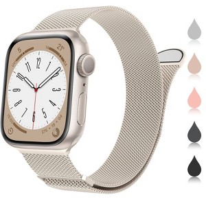 HTUTWOO Compatible with Apple Watch Band Series Women and Men, Stainless Steel Mesh Loop Magnetic Clasp Replacement for iWatch Bands - 1 of 4