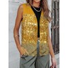 Nlife Women's Solid Color Sparkly Sequin Fringed Trim Sleeveless Glitter Jacket - 2 of 4