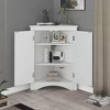 Kumasinova 31.5 Inch Bathroom Floor Corner Cabinet with Doors and Shelves for Dining Room,Bathroom,Kitchen - 2 of 4