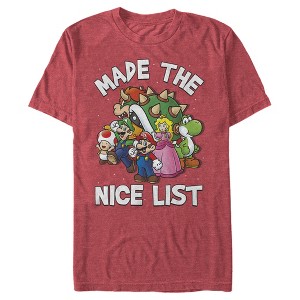 Men's Nintendo Mario Character Nice List T-Shirt - 1 of 4