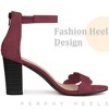Perphy Women's Scalloped Chunky Heels Ankle Strap Sandals - 4 of 4