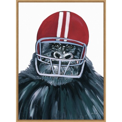 Amanti Art 28"x38" Football Gorilla by Yvette St. Amant Framed Canvas Wall Art