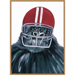 Amanti Art Football Gorilla by Yvette St. Amant Framed Canvas Wall Art - 1 of 4