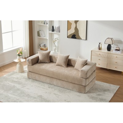 Folding Sofa Bed with Pillows - Convertible Chair Floor Couch & Sleeping Mattress,Foldable Memory Foam Sleeper for Living Room/Office/Apartment