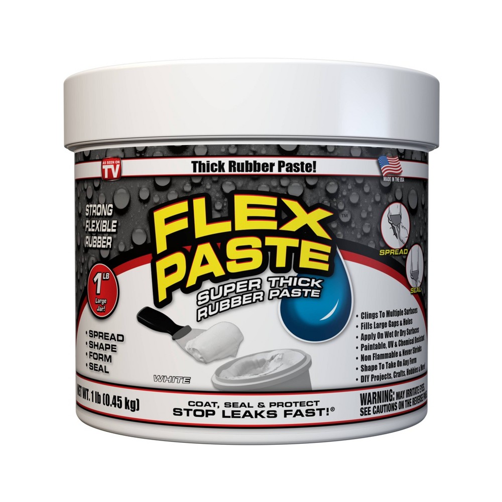 As Seen on TV 1lb Tub Super Thick Rubber Sealant Flex Paste White