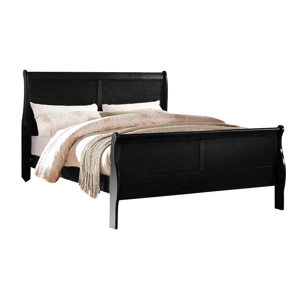 Photos - Bed Acme Furniture 85" Twin Louis Philippe  Black Finish