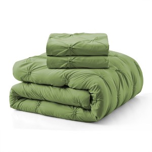 Peace Nest Pintuck Comforter Set, Bedding Set for All Season, Comforter and Pillowcases Set, Green - 1 of 4