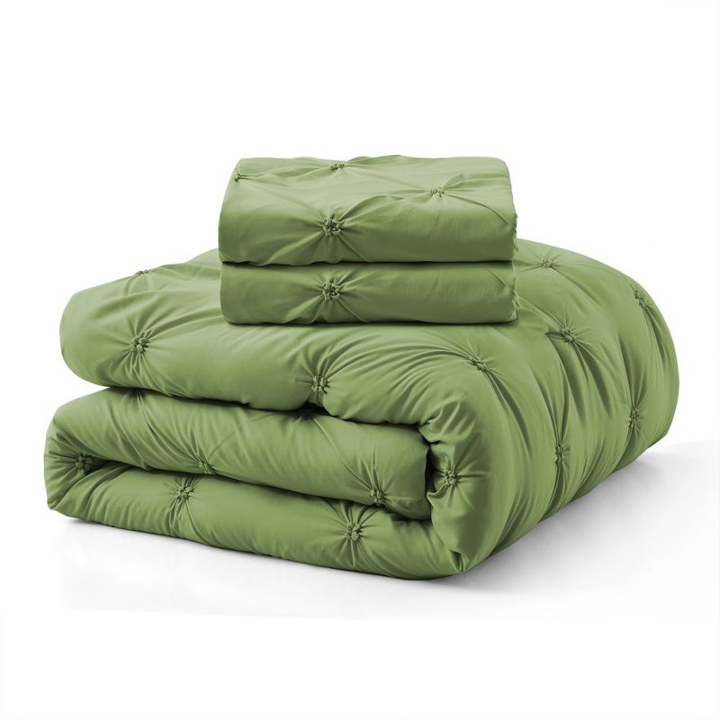 Peace Nest Pintuck Comforter Set, Bedding Set for All Season, Comforter and Pillowcases Set, Green, 1 of 7