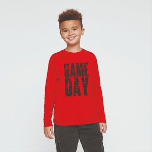 Game Day Block Distressed - Youth Long Sleeve Graphic T-Shirt - 1 of 4