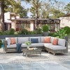 KTMBDW Outdoor Patio Sectional Sofa Couch with 43" Gas Fire Pit Table and Glass Coffee Table for Garden, Poolside, Backyard - 3 of 4