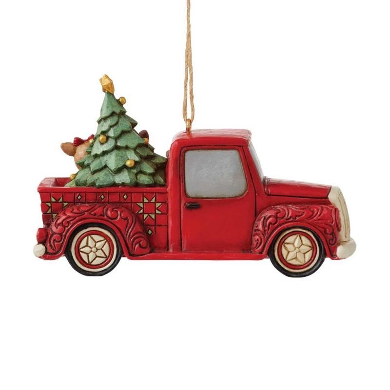 Jim Shore 2.75 In Rudolph In Truck With Friends Red Nosed Reindeer Clarice Tree Ornaments, 3 of 4