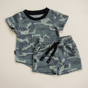 Kids Raven Waffle Knit Short Set - Olive + Scout - 1 of 4
