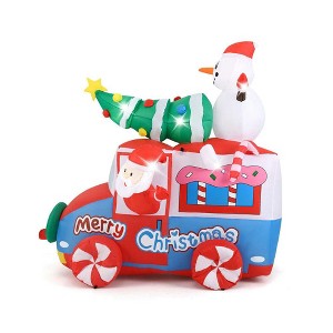 Resenkos 6-Ft Christmas Inflatable Santa on Car with Built-In Blower - Multi-Color White - 1 of 4